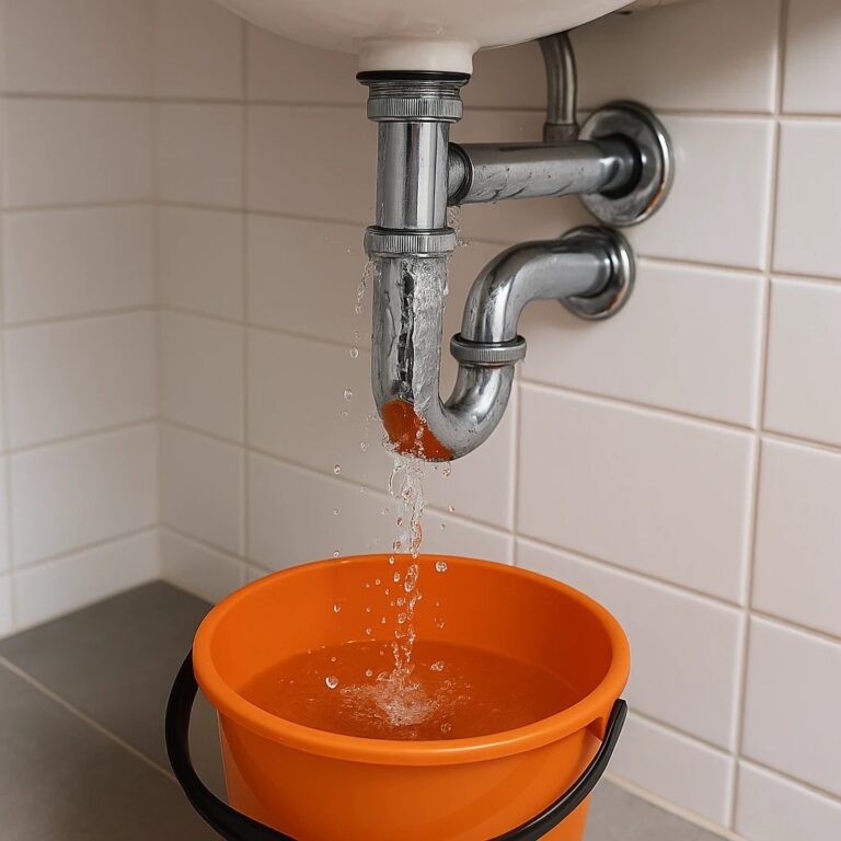 lekkage Utrecht in huis: water stroomt vanuit plafond in emmer op houten vloer.