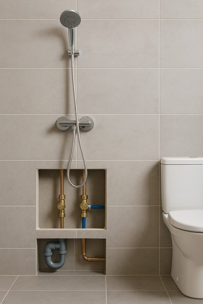 Badkamer renovatie Utrecht met strak leidingwerk en waterdichte afwerking